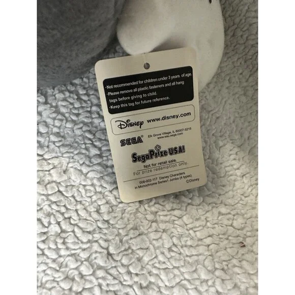 Disney Mickey Mouse Sega Monochrome Series Plush 15" w/ Tag Grey Black And White - Picture 6 of 8